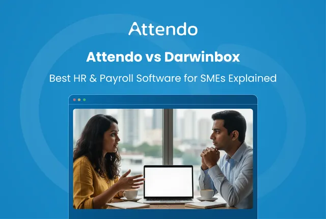 Attendo vs Darwinbox comparison showing HR and payroll software options for Indian SMEs.