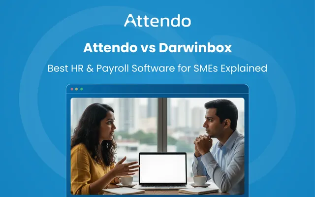 Attendo vs Darwinbox comparison showing HR and payroll software options for Indian SMEs.