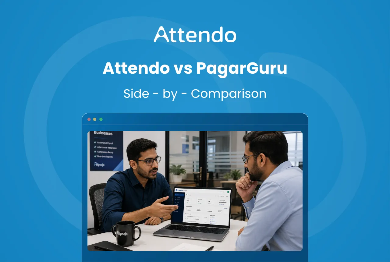 Attendo vs PagarGuru payroll software comparison for Indian businesses.