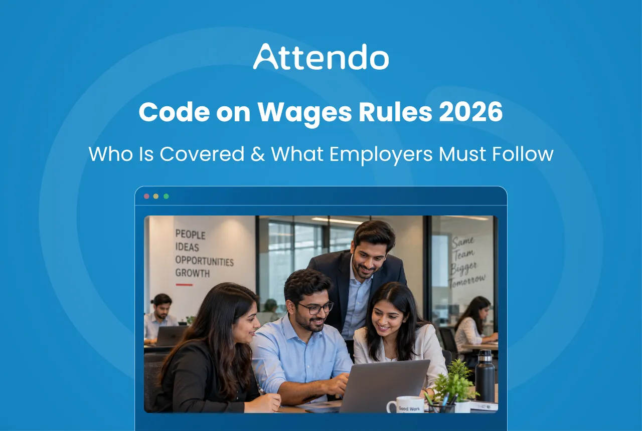 Code on Wages Rules 2026 guide showing employees discussing wage rules, coverage, and employer requirements.