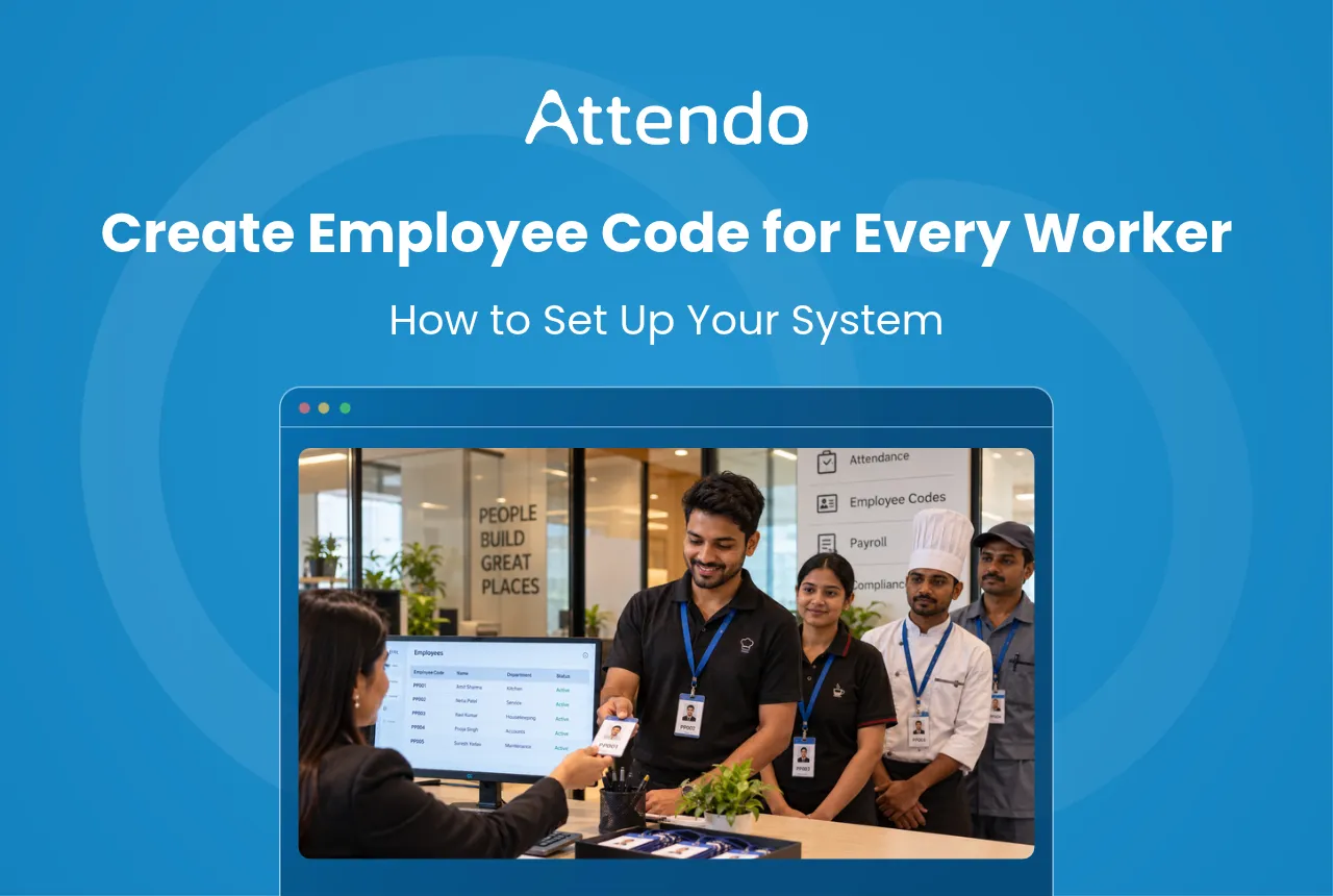 Employee code system showing HR assigning unique IDs to workers for attendance and payroll management.