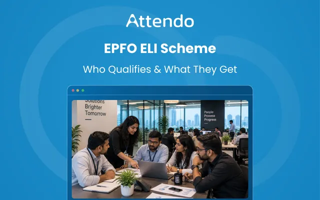 This image shows employees discussing the EPFO ELI Scheme in an office, representing eligibility, benefits, and who can qualify.