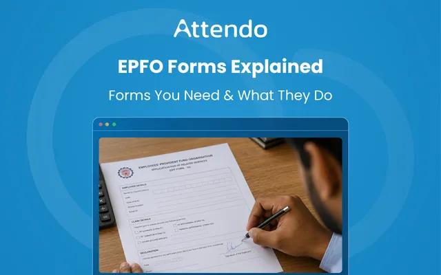 This image shows an employee filling out an EPFO form, representing the forms needed for provident fund claims, withdrawals, and related services.