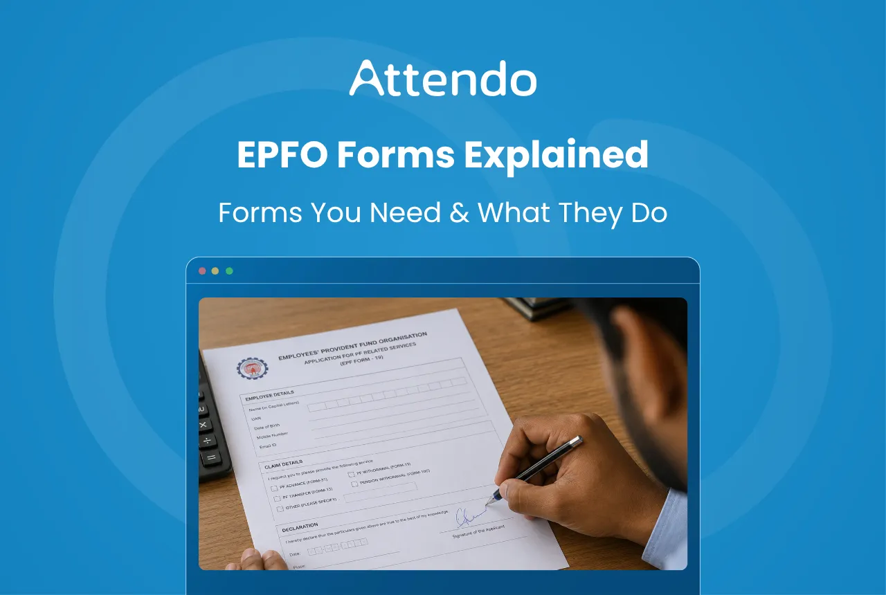 This image shows an employee filling out an EPFO form, representing the forms needed for provident fund claims, withdrawals, and related services.