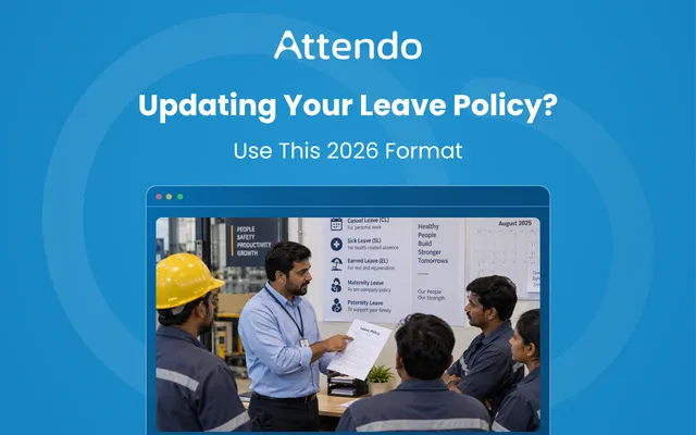 Leave policy update for 2026, showing an HR manager explaining leave rules and policy changes to employees.
