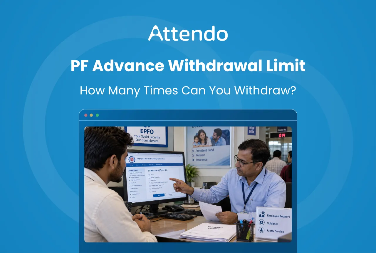 PF advance withdrawal limit guide showing an employee checking EPF withdrawal options and limits with HR support.