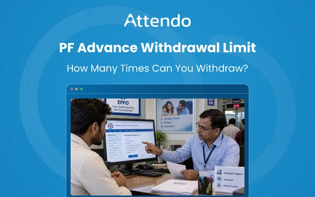 PF advance withdrawal limit guide showing an employee checking EPF withdrawal options and limits with HR support.
