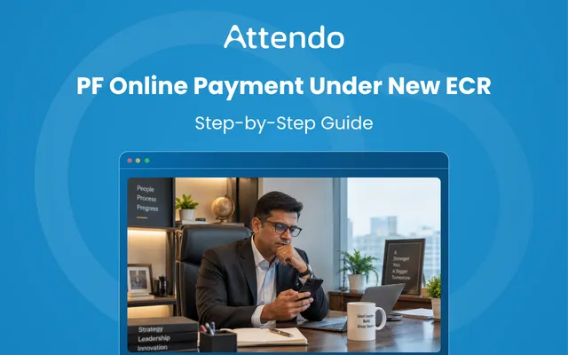 This image shows an employee using digital tools, representing online PF payment under the new ECR system.