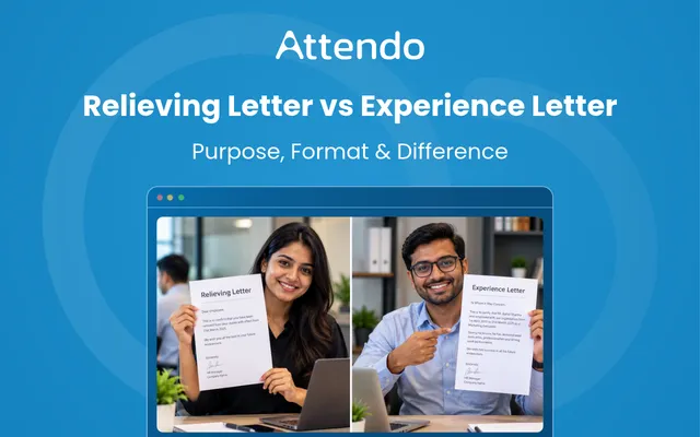 Relieving letter vs experience letter showing employees holding documents that confirm employment and work experience.
