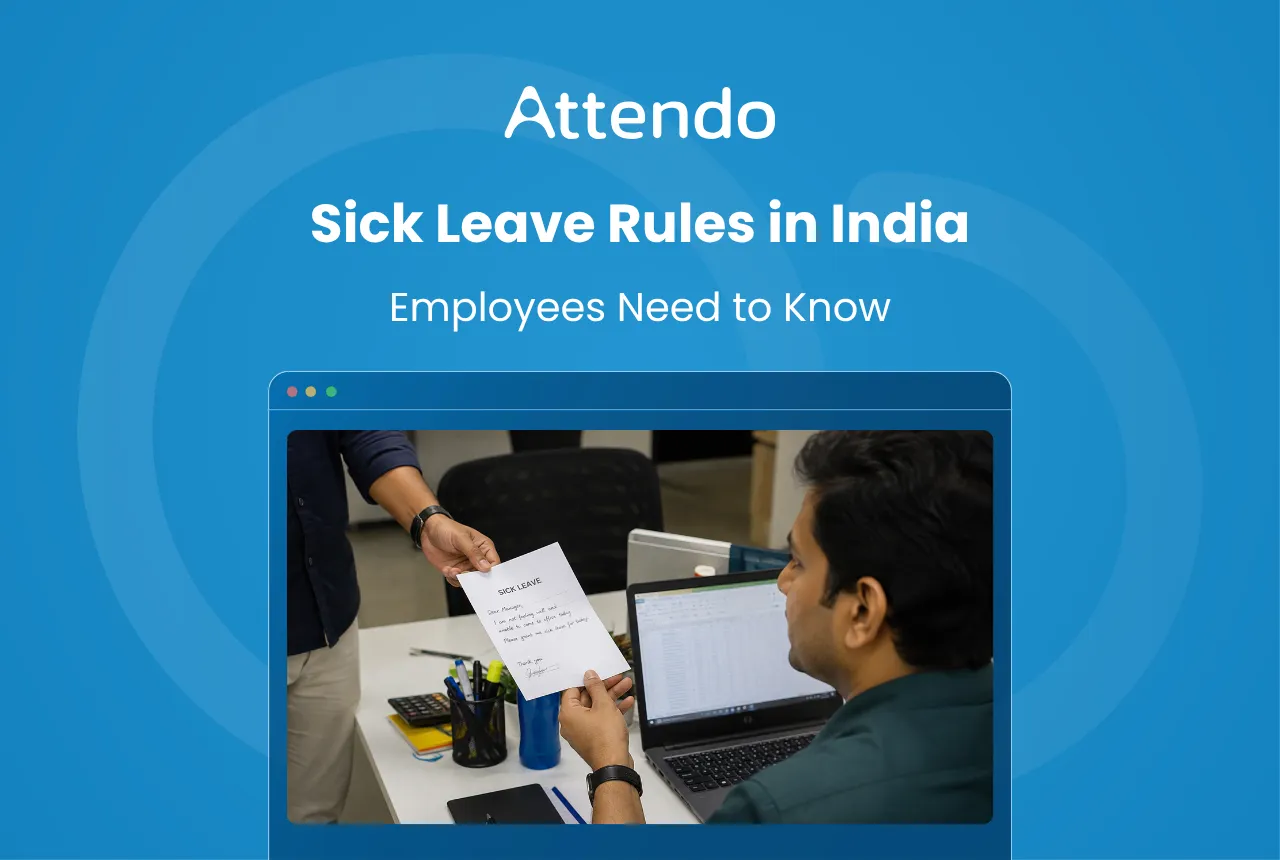 This image shows an employee submitting a sick leave request to a manager, representing workplace sick leave rules and approval procedures in India.