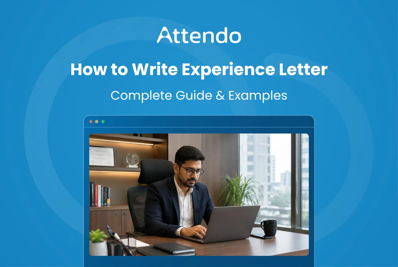 This image represents a professional setting where an employee or HR professional is preparing an experience letter, highlighting its formal documentation and workplace context.