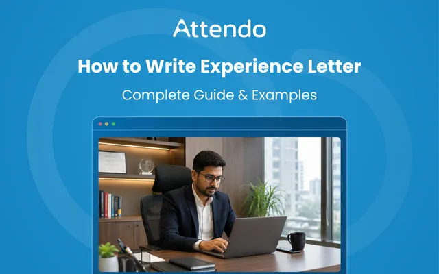 This image represents a professional setting where an employee or HR professional is preparing an experience letter, highlighting its formal documentation and workplace context.
